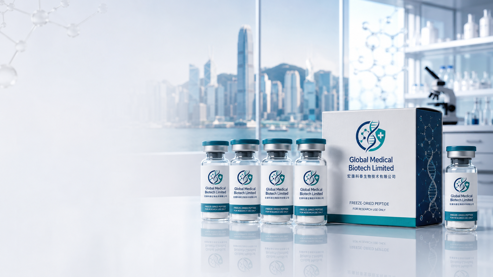 Global Medical Biotech branded research product display