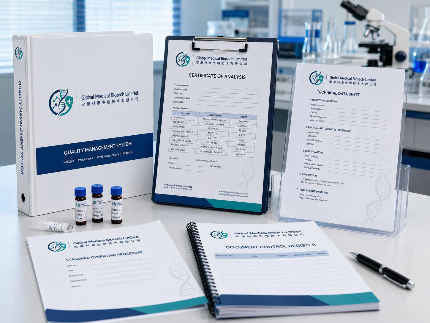 Quality documentation and certificate of analysis